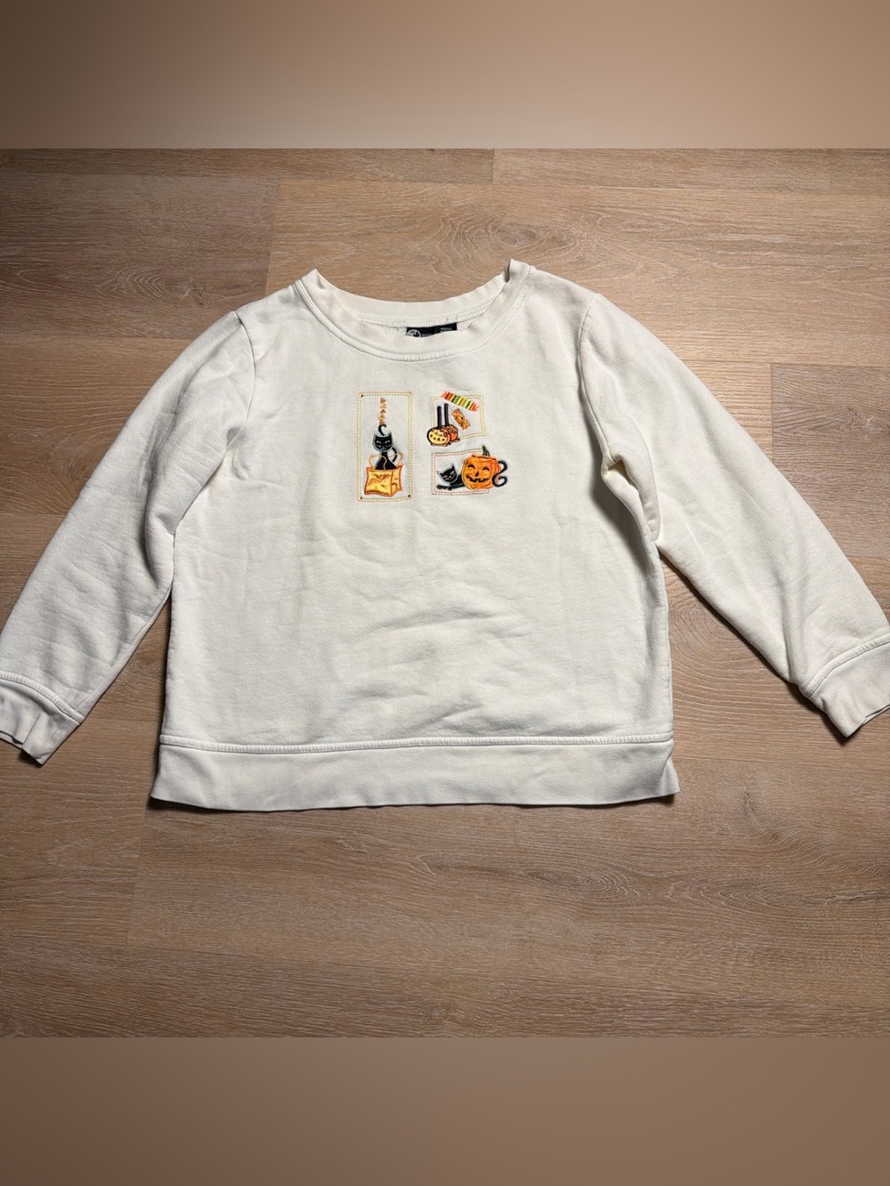 Vintage 90s Y2K Holiday Editions Halloween Cat Pumpkin Candy Sweatshirt Grandma